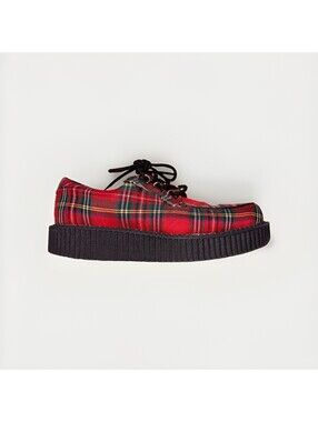 TUK Anarchic Creeper Red Tartan Plaid Platform Shoes Men’s 9 Women’s 10